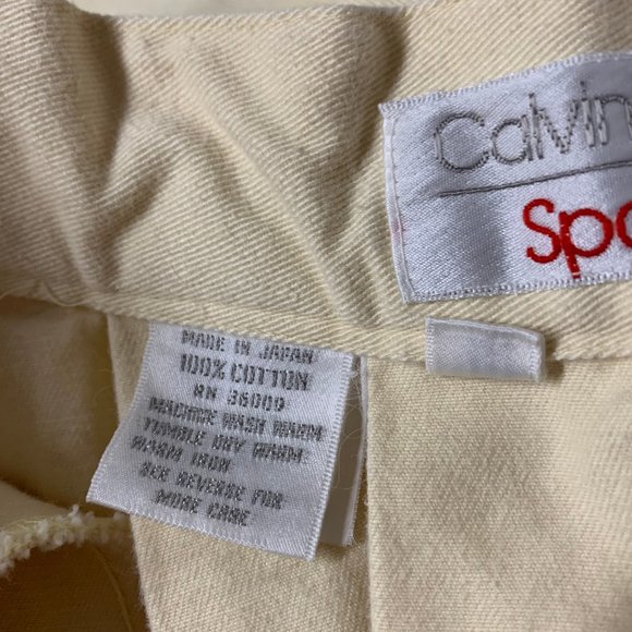 Vintage Calvin Klein Sport 1980s Cream Long Pleated Skirt Size 10 - Picture 7 of 11